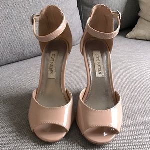 Steve Madden wedge heels, size 7, nude